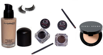 

Opticare Eyelashes, Hello Kitty Eyeliner, Hyper Real SPF 15 Fond De Teint Foundation, Bobbi Brown Corrector(Set of 4)