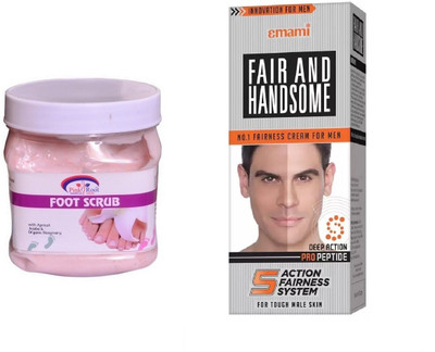 

Pink Root Foot Scrub 500ml, Emami Fair & Handsome 30g(Set of 2)