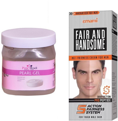 

Pink Root Pearl Gel 500ml, Emami Fair & Handsome 30g(Set of 2)