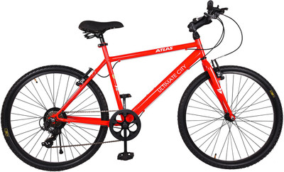 

Atlas Ultimate City Bike For Adults Red 26 T Mountain Cycle(7 Gear, Multicolor)
