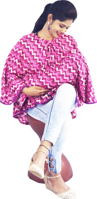 

mum's caress Pink Waves Feeding Cloak(Pink and White)