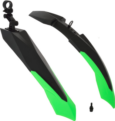 

Dark Horse Bicycle Dual Tone Front & Rear Mudguard, Black-Green Clip-on Front & Rear Fender(Green)