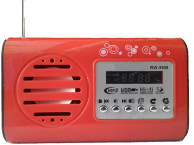 

CRETO fm radio support usb pendrive, aux in, headphone out, memory card FM Radio(red)