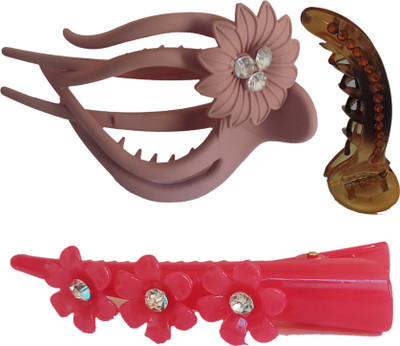 

AC Kavya Multy Color Clature Claw Hair Claw(Maroon, Gold, Pink)