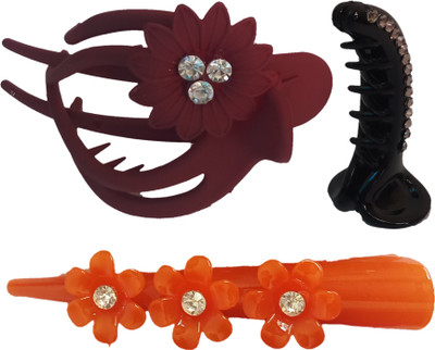 

AC Kavya Multy Color Clature Claw Hair Claw(Maroon, Black, Orange)