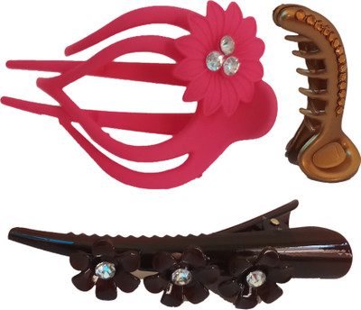 

AC Kavya Multy Color Clature Claw Hair Claw(Pink, Gold, Brown)
