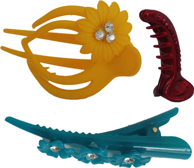 

AC Kavya Multy Color Clature Claw Hair Claw(Yellow, Maroon, Green)
