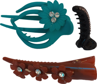 

AC Kavya Multy Color Clature Claw Hair Claw(Green, Black, Brown)