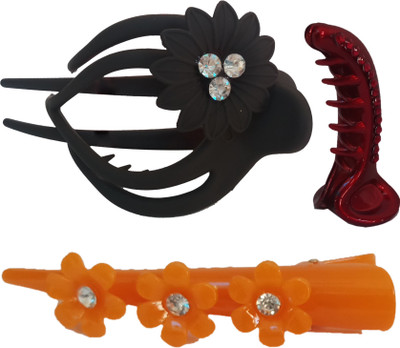 

AC Kavya Multy Color Clature Claw Hair Claw(Black, Maroon, Yellow)