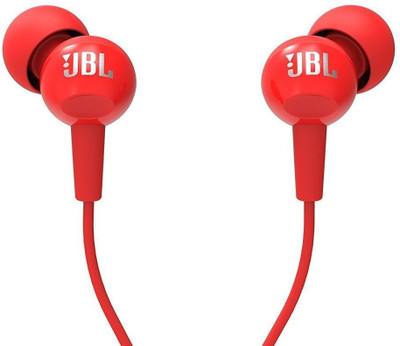 JBL C150SI Headset with Mic(Red, In the Ear)