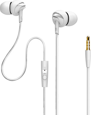 boAt BassHeads 100 Hawk inspired Wired Headset with Mic(White, In the Ear)