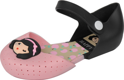 Yellow Bee Girls Velcro Ballerinas(Pink
