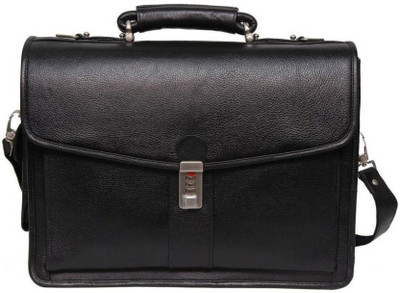 

SAVERA LEATHER 15 inch Laptop Messenger Bag(Black), Ssl02