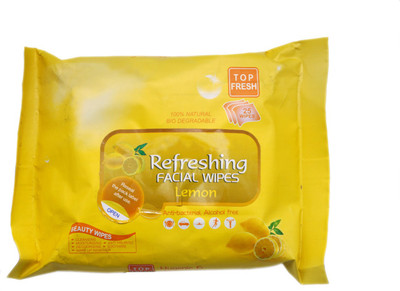 

One Personal Care Refreshing Facial Wipes (25 Cosmetic Pare Towelettes) | Lemon * Makeup Remover(50 g)