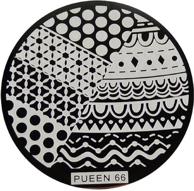 

Pueen Nail Art Stamping Plate Template 66(Silver)