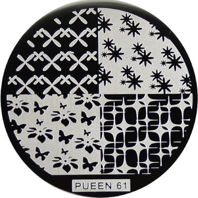 

Pueen Nail Art Stamping Plate Template 61(Silver)