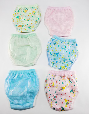 

Aayat Kids Comfort Skin Friendly New Born  Size Multi-Colourful Printed Absorable Plastic Pants Inside Towel Reversible Trap S3, Multicolor