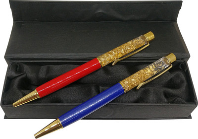 

Jaycoknit BLUE & RED Gimignano Metal Twist Glossy Pen Corporate Gift Set,Pack of 2 Ball Pen(Pack of 2)