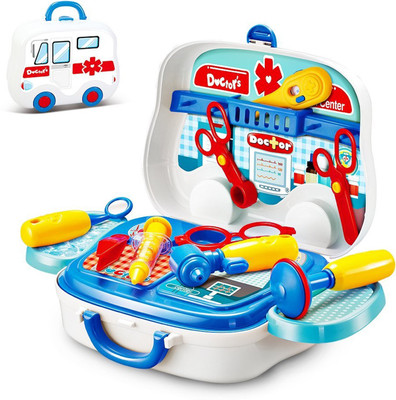 

Grab Offers Doctor Playsets Perfect 14pcs Doctor Medical Tools Pretend Play Toy with Portable Suitcase for Kids from 3 years old,( Blue)