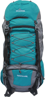 

Inlander 6001 Teal Blue Hiking Trekking Travel Backpack Rucksack - 60 L(Blue, Grey)