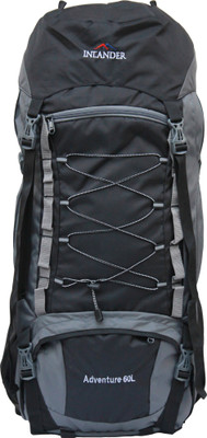 

Inlander 6001 Black Hiking Trekking Travel Backpack Rucksack - 60 L(Black, Grey)