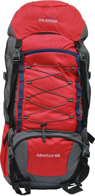 

Inlander 6001 Red Hiking Trekking Travel Backpack Rucksack - 60 L(Red, Grey), Grey;red