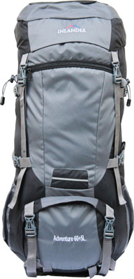 

Inlander 6501 Grey Hiking Trekking Travel Backpack Rucksack - 65 L(Grey, Black), Black;grey