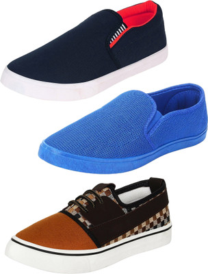 

Camfoot Combo-(3)-1002-780-784 Slip On Sneakers For Men(Multicolor
