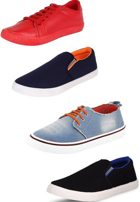 

BERLOC Canvas Shoes For Men(Multicolor, Redblueblackorange