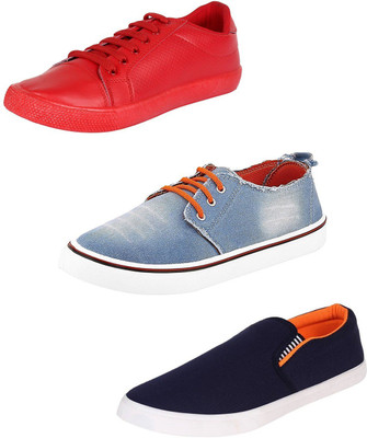

BERLOC Casuals For Men(Red, Orange, Blue, Redorangeblue