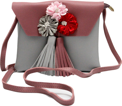 

Marvelous Gifts Girls Pink, Grey Leatherette Satchel, Grey;pink
