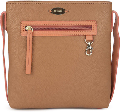 

St Holii Women Casual Tan Genuine Leather Sling Bag
