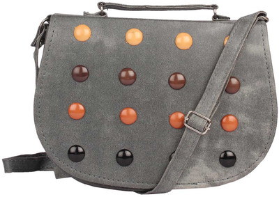 

Aliado Women Grey Leatherette Sling Bag