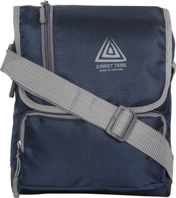 

JUNKET TRIBE Boys & Girls Blue, Black Polyester Sling Bag, Black;blue
