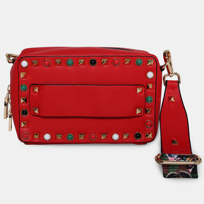 

Cara Mia Women Casual Red PU Sling Bag