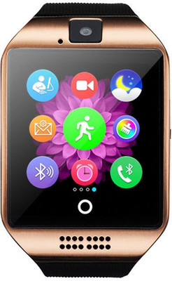 

JM JM New Q18 Colour Black Silver Smart Watche With Sim/SD Card Support Smartwatch(Black Strap Regular)