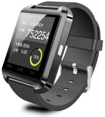 KUKSHYA U8 Black Bluetooh Android Smartwatch Smartwatch(Black Strap Regular)