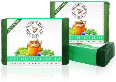 

THE HONEY SHOP Mint & Lime Bathing Bar (Sulphate & Parabeen Free)(299 g, Pack of 3)