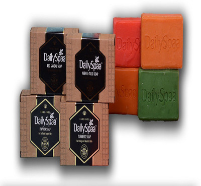 

DAILY SPAA 4 in 1 Combo Pack - Organic Soaps(Papaya ,NeemTulsi ,RedSandal and Turmeric)(400 g, Pack of 4)