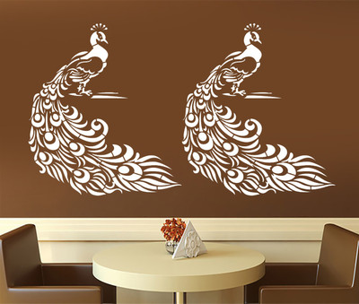 

Kayra Decor Peacock KD014 (Size: 16" X 24") Beautiful Wall Stencil(Pack of 1, Beautiful Design)