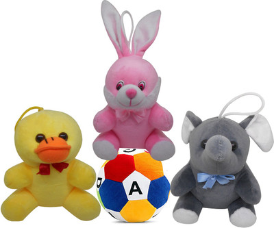 

Natali Traders Stuffed Soft Toy With ABCD Soft Ball Combo For Kids/Girls/Babies - 7 inch(Multicolor)