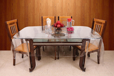 KUBER INDUSTRIES Solid 6 Seater Table Cover(White, PVC (Polyvinyl Chloride))