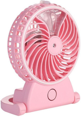 Maxxlite Mini Portable Mini Fan Air Condition Water Mist Fan Portable USB Rechargeable Cooling Fan USB FAN USB Fan(Pink)