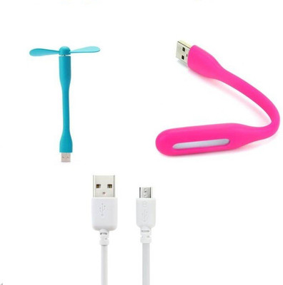 

TECKCEL Combo Of Usb Fan, Data Cable , Usb Light USB Cable, USB Fan(Multicolor)