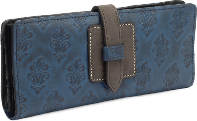 

Holii Women Casual Blue Genuine Leather Wallet(13 Card Slots)