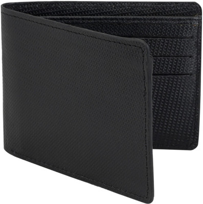 

The Blue Pink Men Black Genuine Leather Wallet(6 Card Slots), Black-01