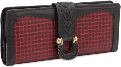 

Hidesign Women Casual Red, Black Genuine Leather Wallet(13 Card Slots), Red brown