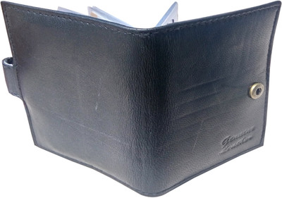 

Eagle Buzz Men Black Genuine Leather Card Holder(12 Card Slots), Woodiland black