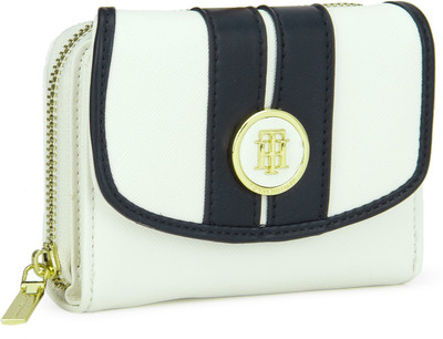 

TOMMY SLG Women Casual White, Black Artificial Leather Wallet(5 Card Slots)