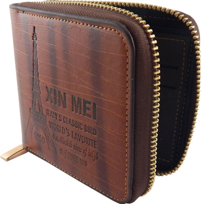 

Bovi'S Men Brown Artificial Leather, Fabric Wallet(8 Card Slots)